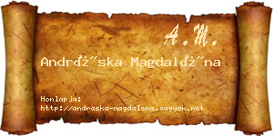 Andráska Magdaléna névjegykártya